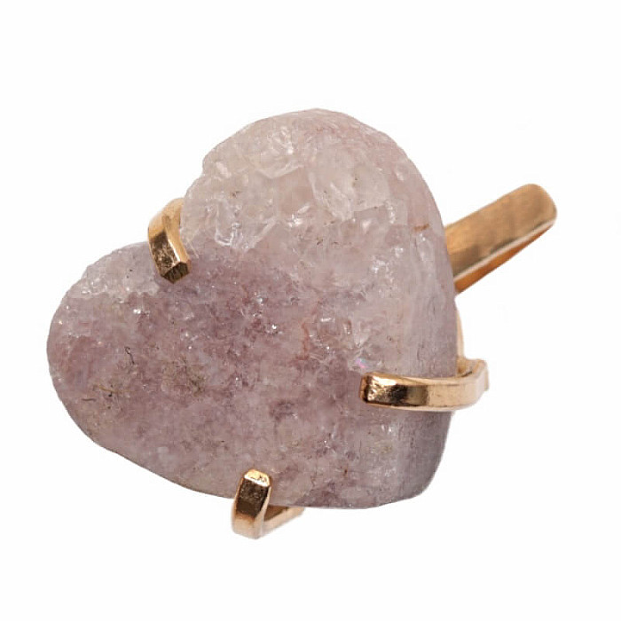 Be Beautiful Ametyst růžový Srdce prsten 94 - 53 mm , 1,5 x 1,7 x 0,6 cm