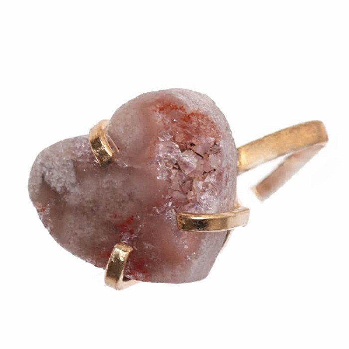 Be Beautiful Ametyst růžový Srdce prsten 95 - 53 mm , 1,4 x 1,6 x 0,4 cm