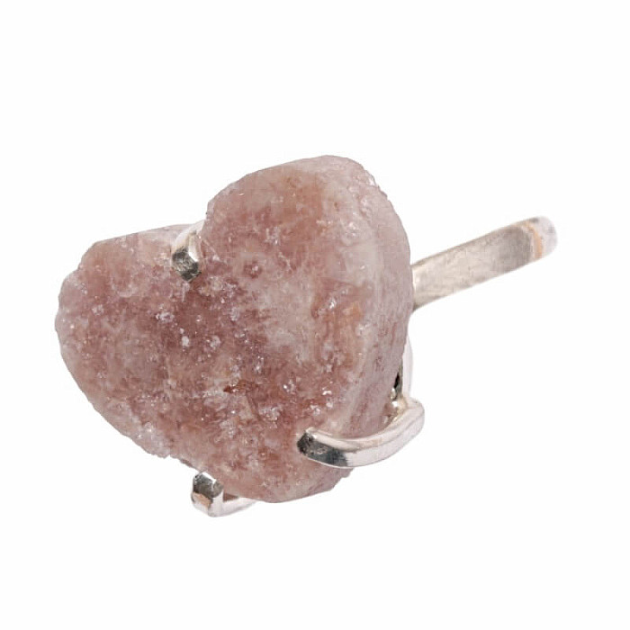 Be Beautiful Ametyst růžový Srdce prsten 96 - 53 mm , 1,3 x 1,5 x 0,4 cm