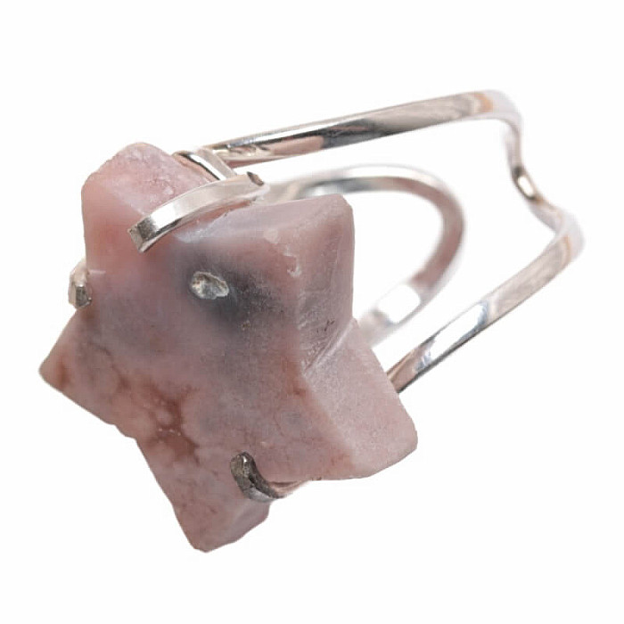 Be Beautiful Ametyst růžový Hvězda prsten 97 - 61 mm , 2,4 x 2,5 x 0,6 cm