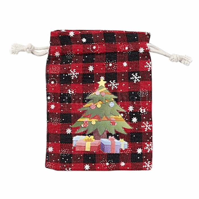 Sáček jutový Vánoční stromeček - 10 x 14 cm