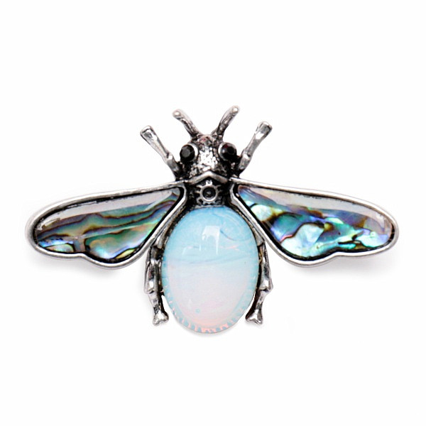 Levně Opalit a Paua brož Můra - cca 3,6 cm