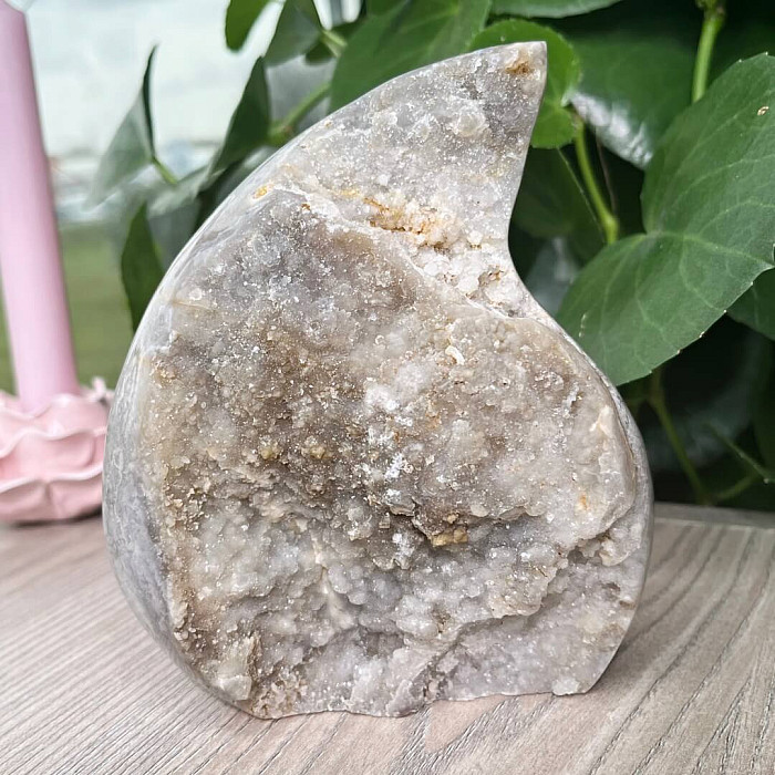 Achát Brazílie plamen 13 - 931 g, cca 13,4 x 11,6 x 3,7 cm