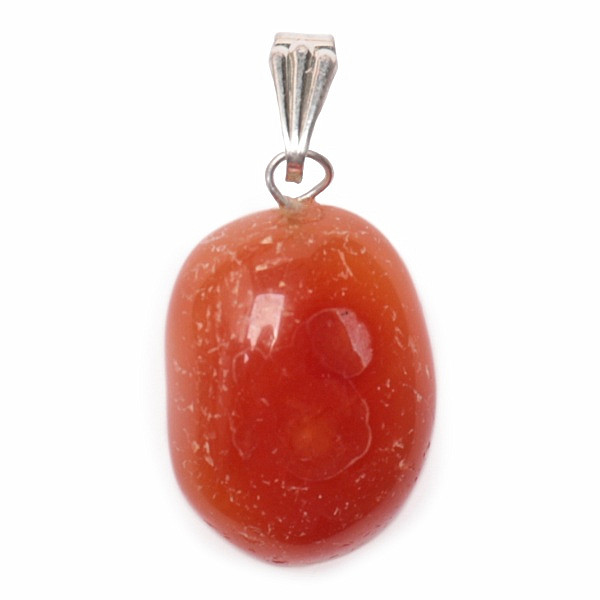 Achát červený tamblovaný přívěsek 1,7 - 2,1 cm - cca 1,7 - 2,1 cm
