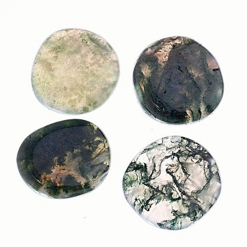 Achát mechový placička - cca 4 - 5 cm