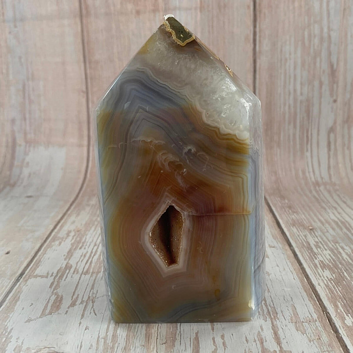 Achát brazilský špice - obelisk 22 - cca 7,6 x 13 cm, 976 g