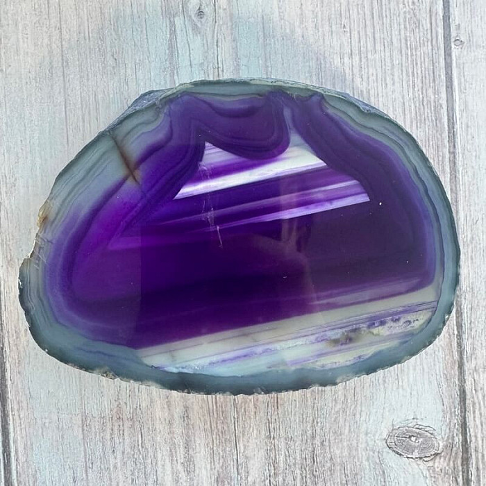 Achát leštěný plátek 30 - cca 12,5 x 9 cm, 424 g