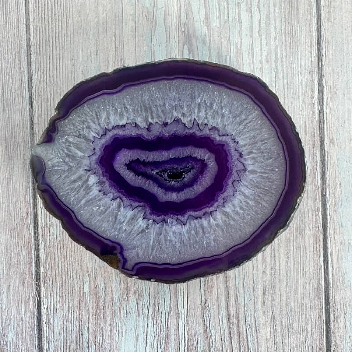 Achát leštěný plátek 35 - cca 12,7 x 10,5 cm, 540 g