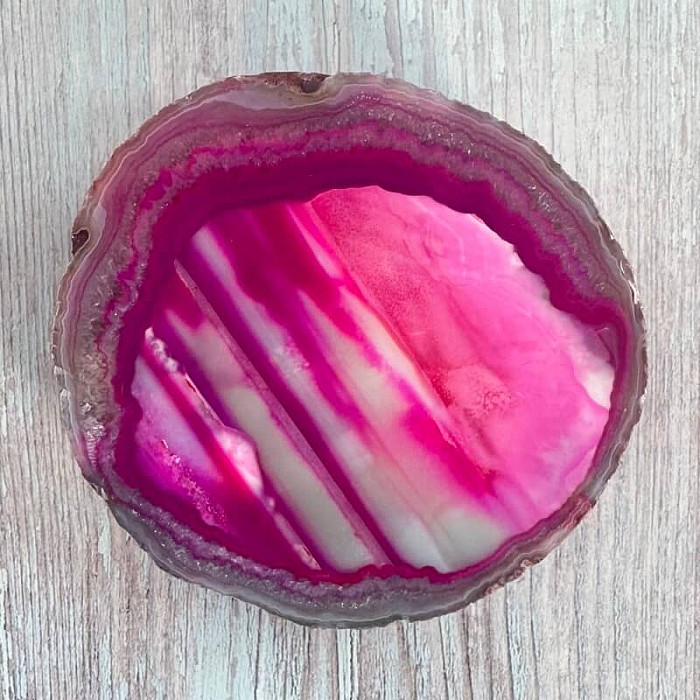 Achát leštěný plátek 37 - cca 10,5 x 9,7 cm, 388 g