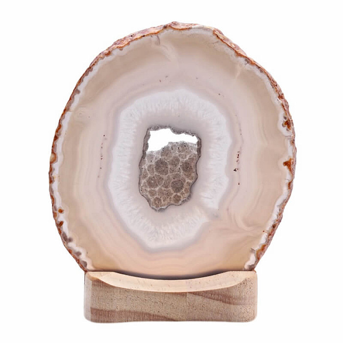 Achát natur svícen plátek - cca 8 - 10 cm