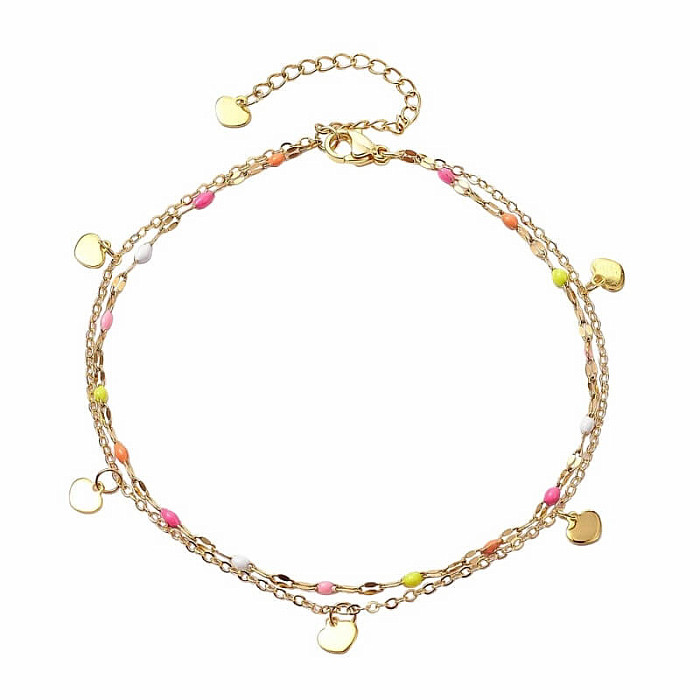 Náramek na nohu nerez ocel Multicolor - obvod cca 22,5 cm