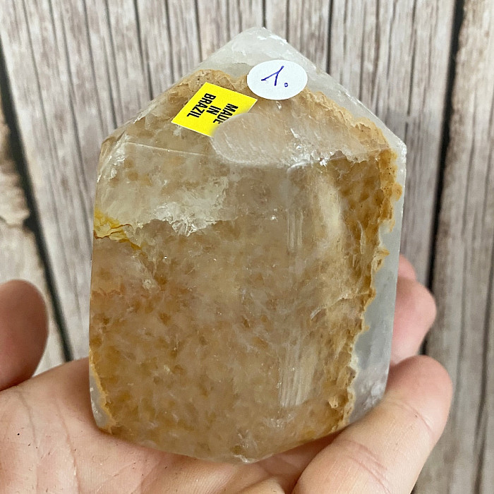 Ametyst s achátem špice - obelisk KO1 - cca 5,5 x 7,5 cm, 364 g