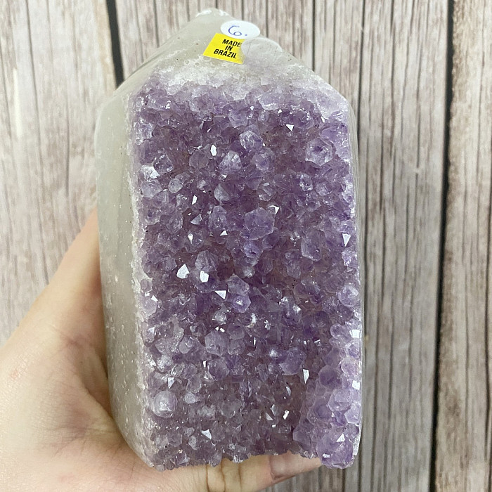 Ametyst s achátem špice - obelisk KO6 - cca 7,1 x 10,7 cm, 759 g