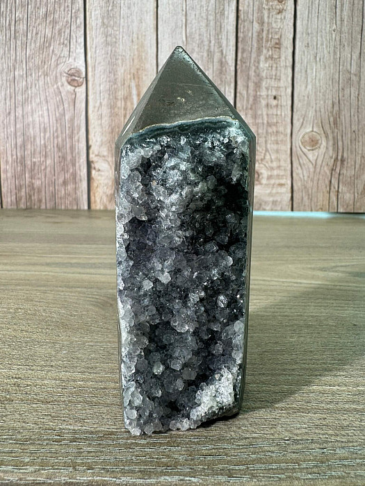 Ametyst drůza Brazílie špice - obelisk 7 - cca 11,4 x 4,4 x 4,3 cm, 365 g