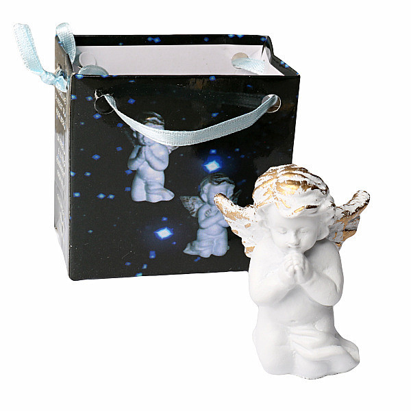 Levně Andělíček pro štěstí soška v dárkové taštičce - cca 5 cm