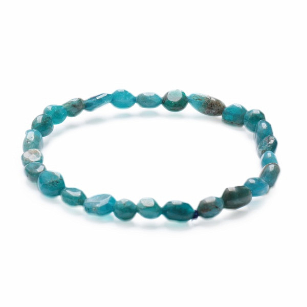 Apatit náramek z oválných kamínků - obvod cca 16 až 21 cm