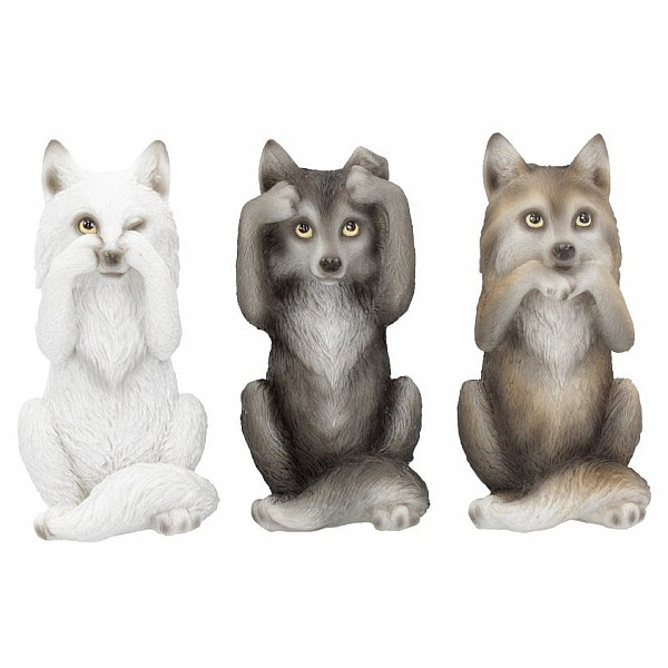 Sada sošek tří Moudrých vlků - cca 10 cm, 460 g