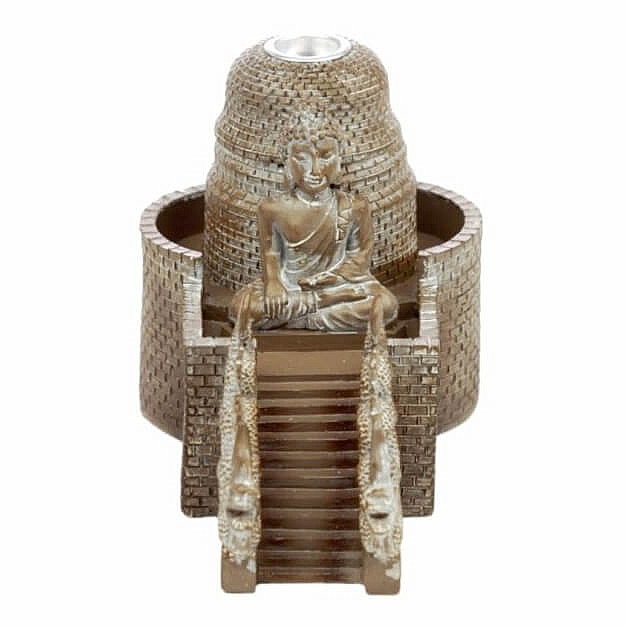 Levně Stojánek pro vonné kužely s tekoucím kouřem Chrám thajský Buddha - cca 10,5 cm