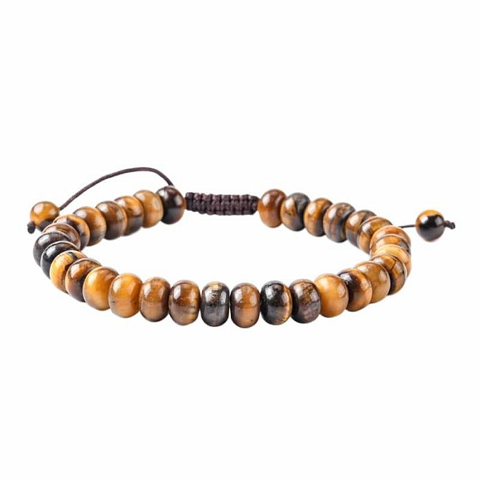 Tygří oko rondelky náramek stahovací - obvod cca 16 až 25 cm