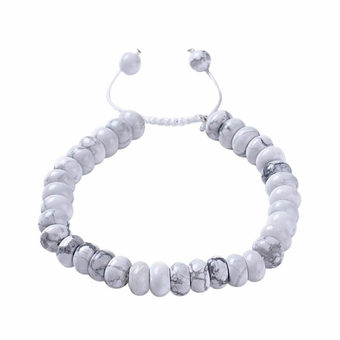 Howlit bílý rondelky stahovací náramek - obvod cca 16 až 25 cm