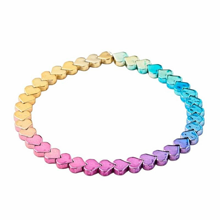 Hematit náramek titanium aura Srdíčka - obvod cca 18 až 23 cm