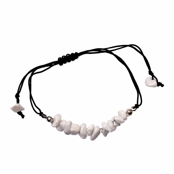Levně Howlit bílý náramek šňůrkový stahovací - obvod cca 16 až 25 cm