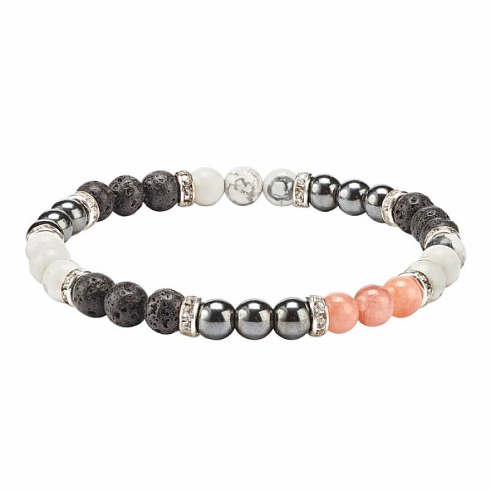 Hematit náramek s mixem polodrahokamů - obvod cca 18 až 23 cm