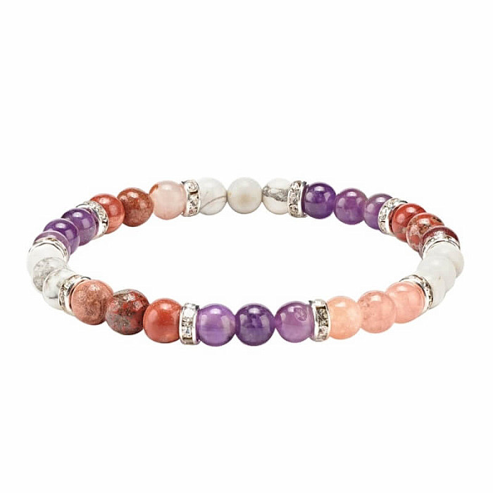Ametyst náramek s mixem polodrahokamů - obvod cca 18 až 23 cm
