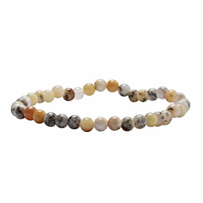 Opál žlutý náramek z korálků 4 mm - obvod cca 16 až 21 cm