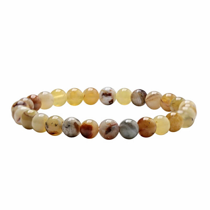 Opál žlutý náramek z korálků 6 mm - obvod cca 16 až 21 cm