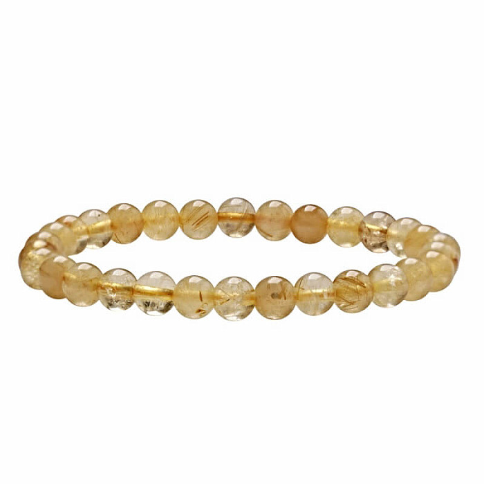 Sagenit náramek z korálků 6 mm - obvod cca 16 až 21 cm