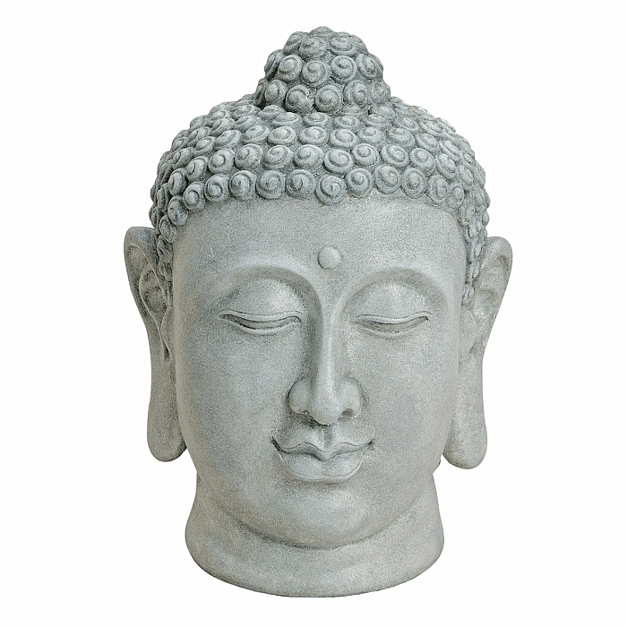 Hlava Buddhy japonská soška šedá 48 cm - výška cca 48 cm