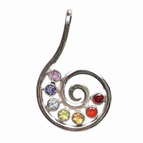 Čakrový přívěsek Koru spirála velká stříbro Ag 925 - spirála 2,5 cm, 5,1 g
