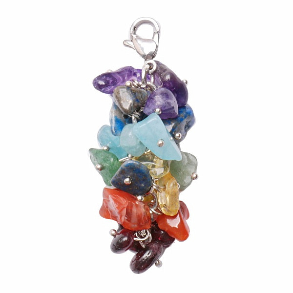 Čakrový hrozen přívěsek s bižuterním úchytem - cca 4,5 až 5 cm
