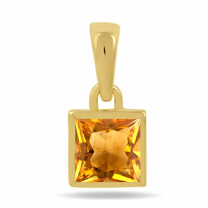 Stříbrný přívěsek s broušeným citrínem CB-P707G-C - 6 mm, 0,5 g