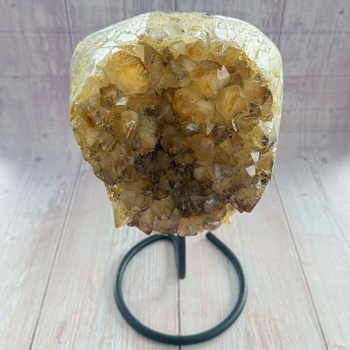 Citrín drůza na stojánku 10 - cca 18 x 15,5 cm, 5300 g