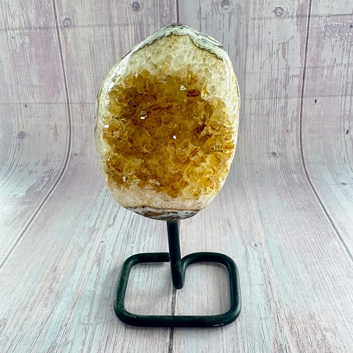 Citrín drůza na stojánku 16 - cca 12 x 8,5 cm, 1187 g