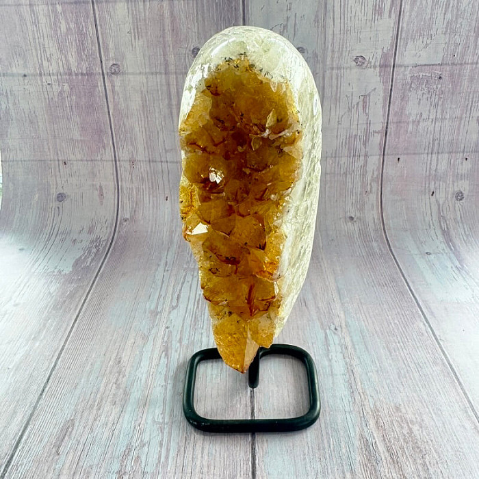 Citrín drůza na stojánku 17 - cca 16 x 5 cm, 1458 g