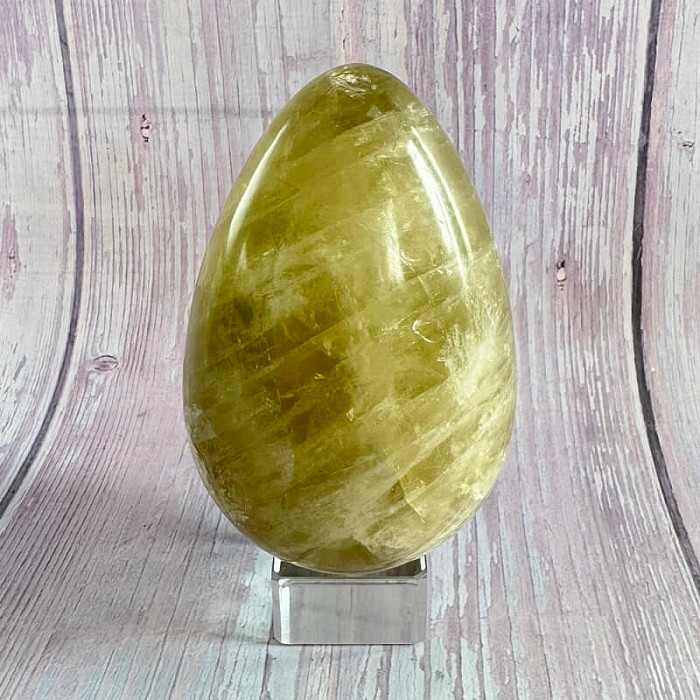 Citrín lemon vajíčko 23 - cca 9 x 5,8 cm, 406 g