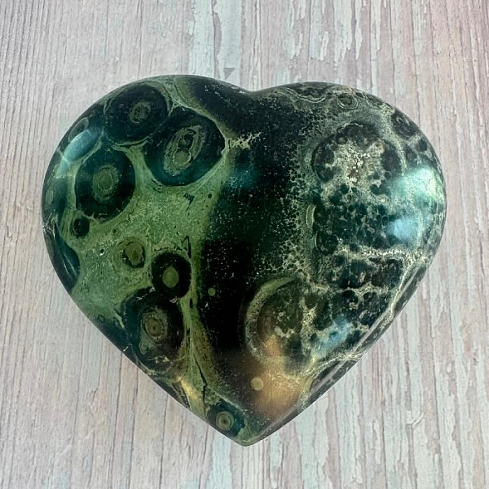 Jaspis kambaba leštěný Madagaskar Srdce M6-40 - cca 8,6 x 7,9 cm, 279,4 g