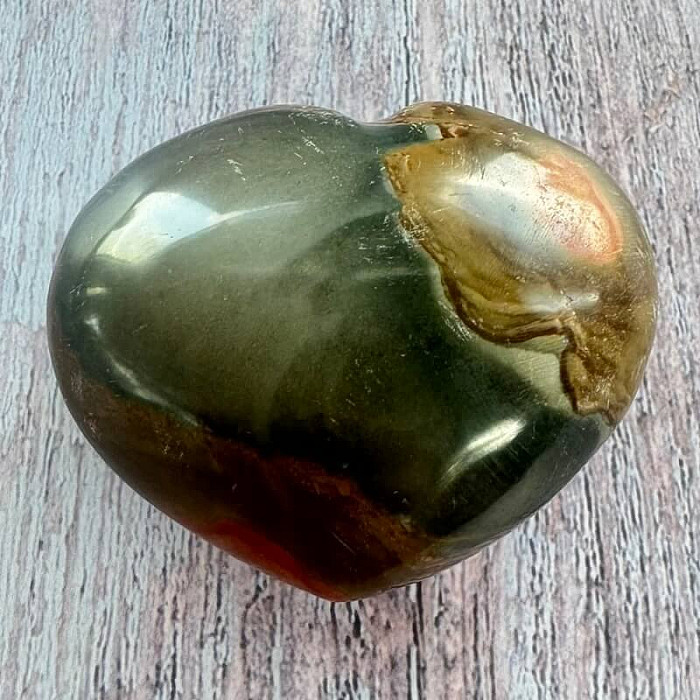 Jaspis polychromní srdce Madagaskar 28 - cca 6,3 x 5,3 cm, 145,3 g
