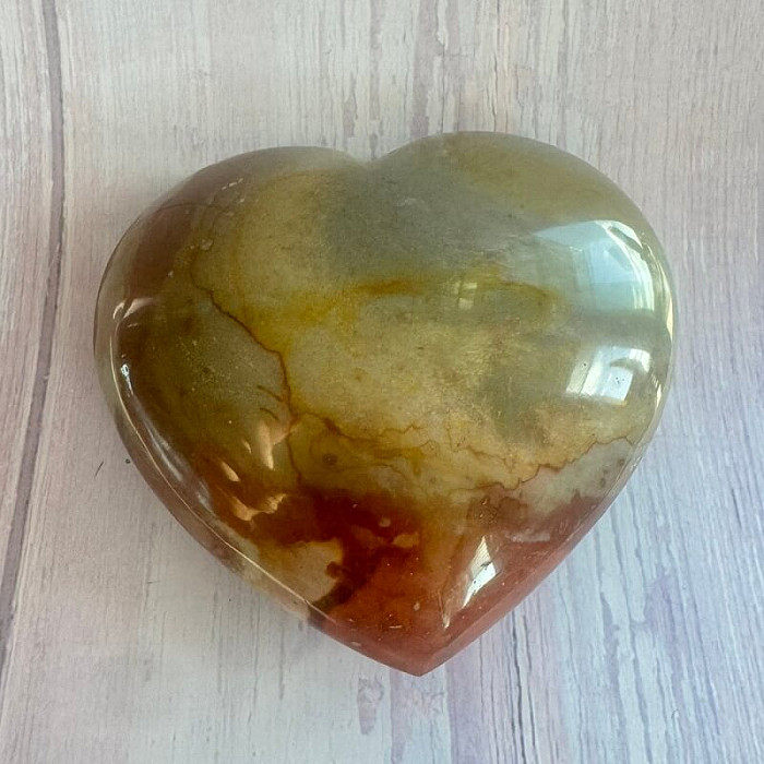 Jaspis polychromní srdce Madagaskar 3 - cca 8,6 x 8,1 cm, 291,2 g