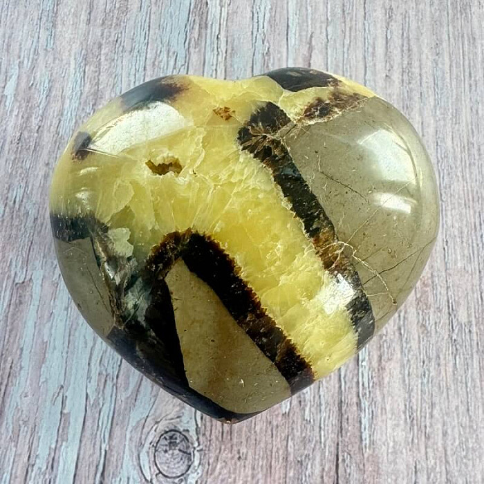 Septárie leštěná Madagaskar Srdce P7-3 - cca 7,6 x 7 cm, 290,5 g