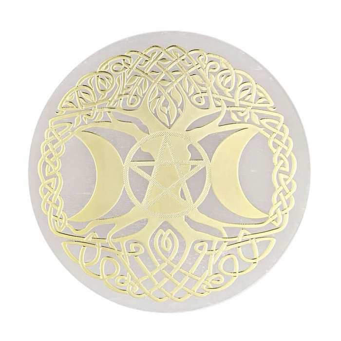 Selenit Strom života a Trojí Měsíc - dekorace - cca 0,75 x 6 cm