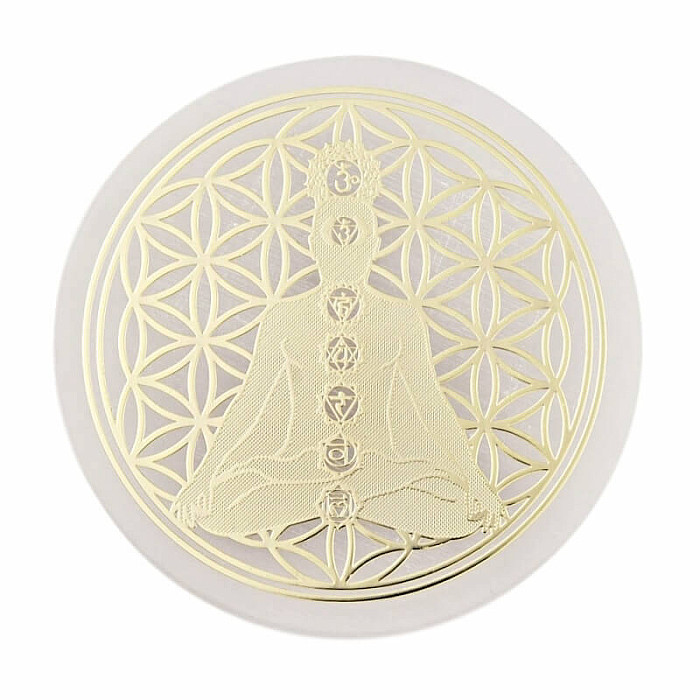 Selenit Květina života - dekorace - cca 0,75 x 6 cm