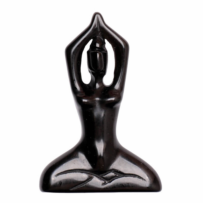Levně Obsidián dekorace Žena jóga - cca 7 cm