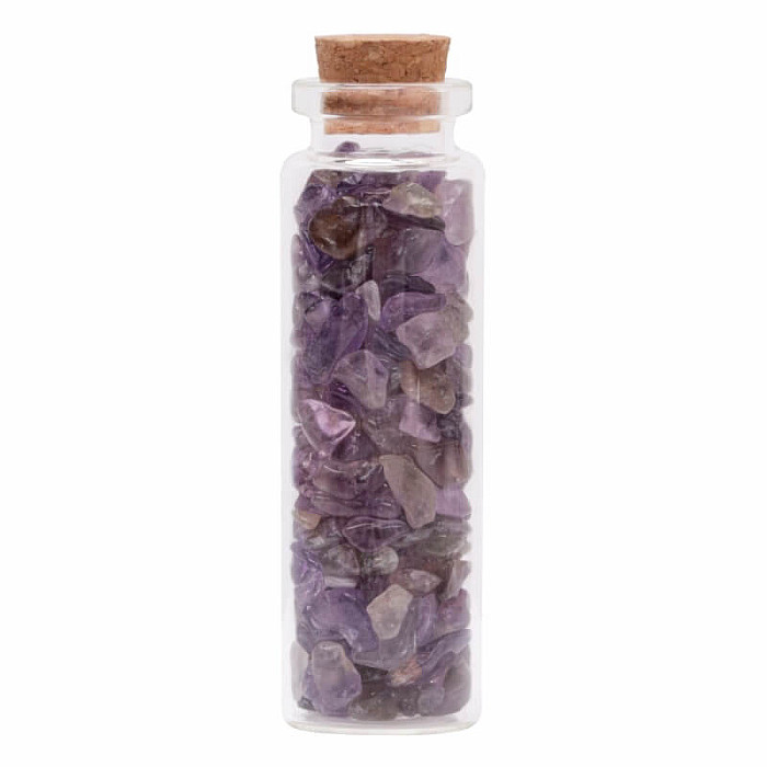 Lahvička s ametystem pro lásku a porozumění - 2,2 x 7,1 cm