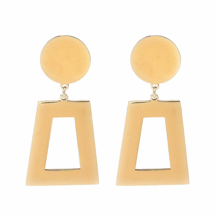 Náušnice z pozlacené nerezové oceli Trapezoid - cca 2,1 x 4,6 cm