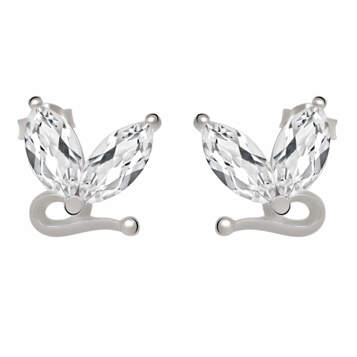 Stříbrné náušnice pecky s křišťálem - 1,4 cm, 3,2 g