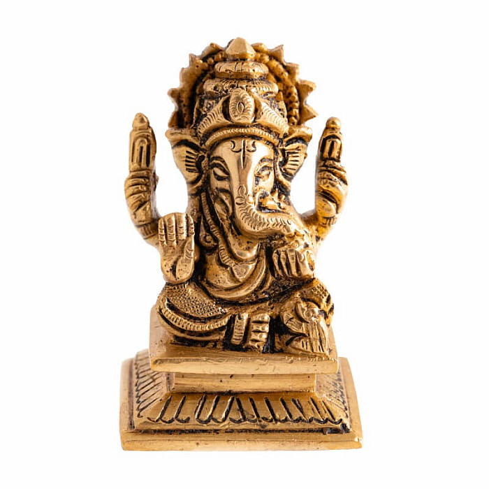 Feng Shui mosazná soška Ganéša - výška cca 7,5 cm